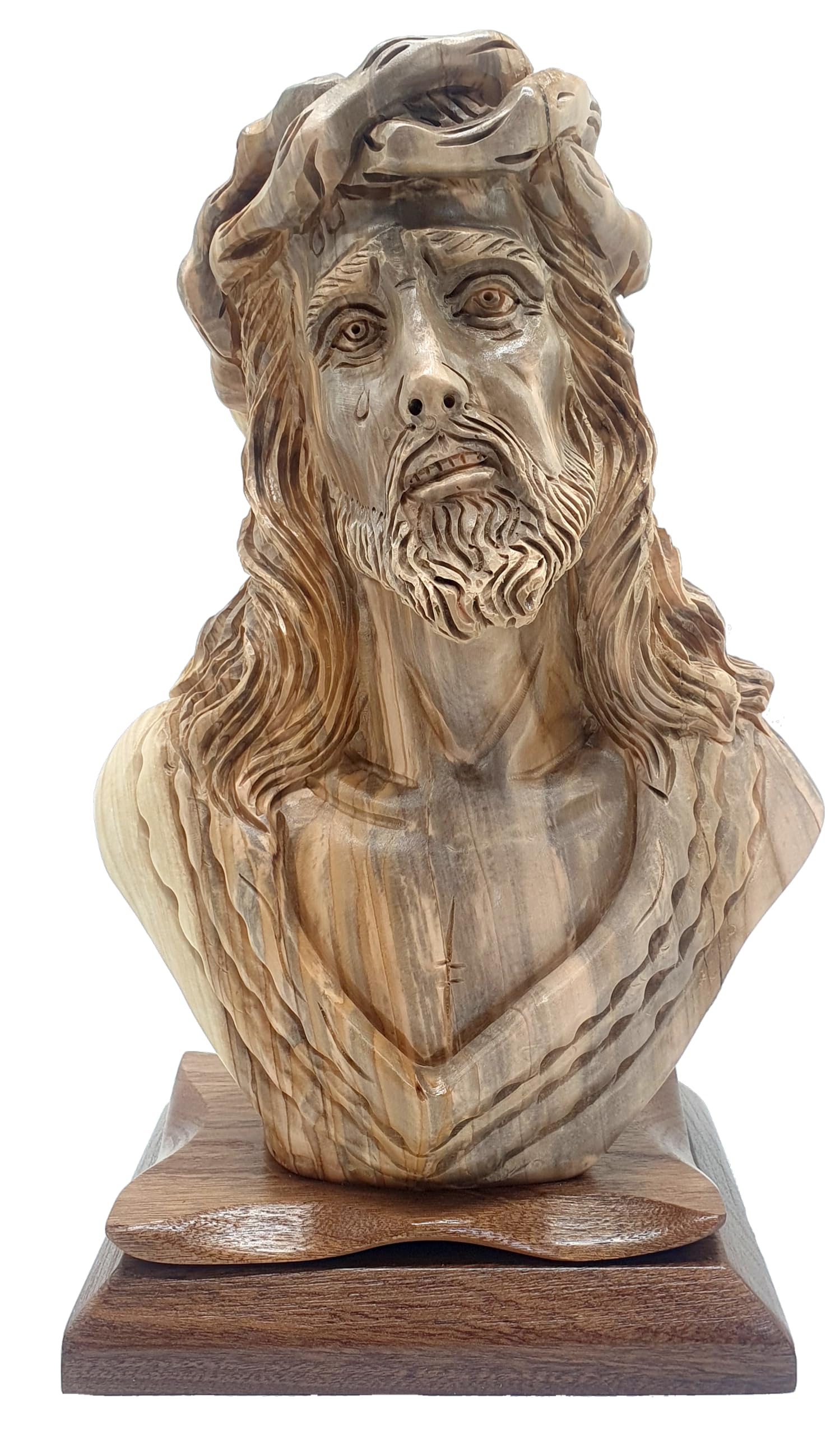 Zuluf Hand-Carved Olive Wood Jesus Artist Figure - Authentic Bethlehem Craft | Christian Gift & Premium Home Décor 12.2INCHES FIG019