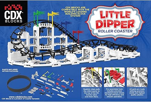 Miniatura 3 de Little Dipper - 324 piezas, juego de ladrillos de construcción, modelo de montaña rusa accionada por gravedad, promueve el aprendizaje STEM