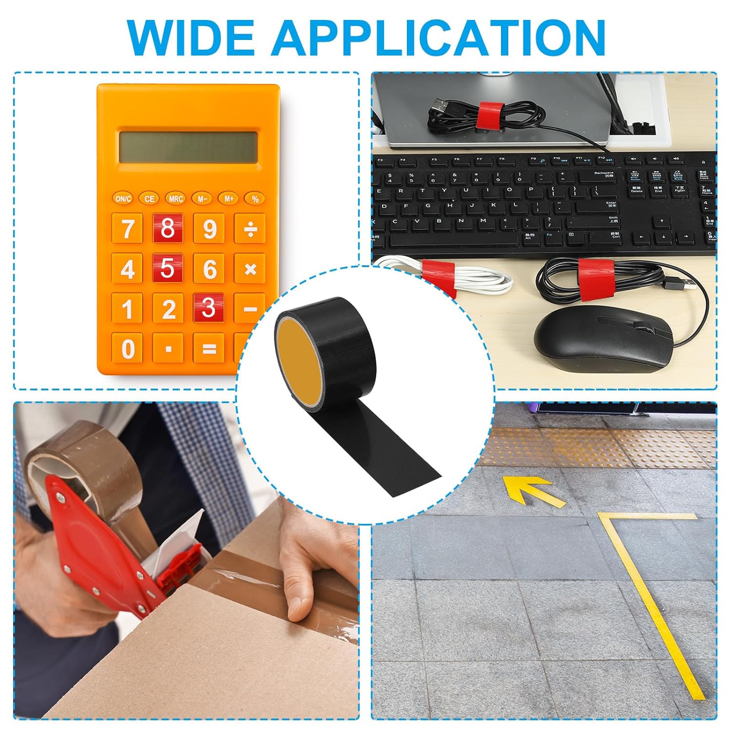 Gaffers Tape 2 in x 11 Yards, Waterproof Gaffer Floor Tape No Residue Non-Reflective Easy Tear for Indoor Outdoor Photography Electrical Cord Industrial Use, Black