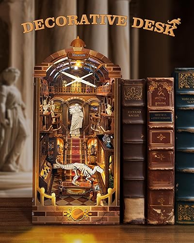 Miniatura 7 de Quanquer Kit de rincón de libros de bricolaje rompecabezas 3D con muebles y LED, kit de casa en miniatura de bricolaje, decoración de estantería,