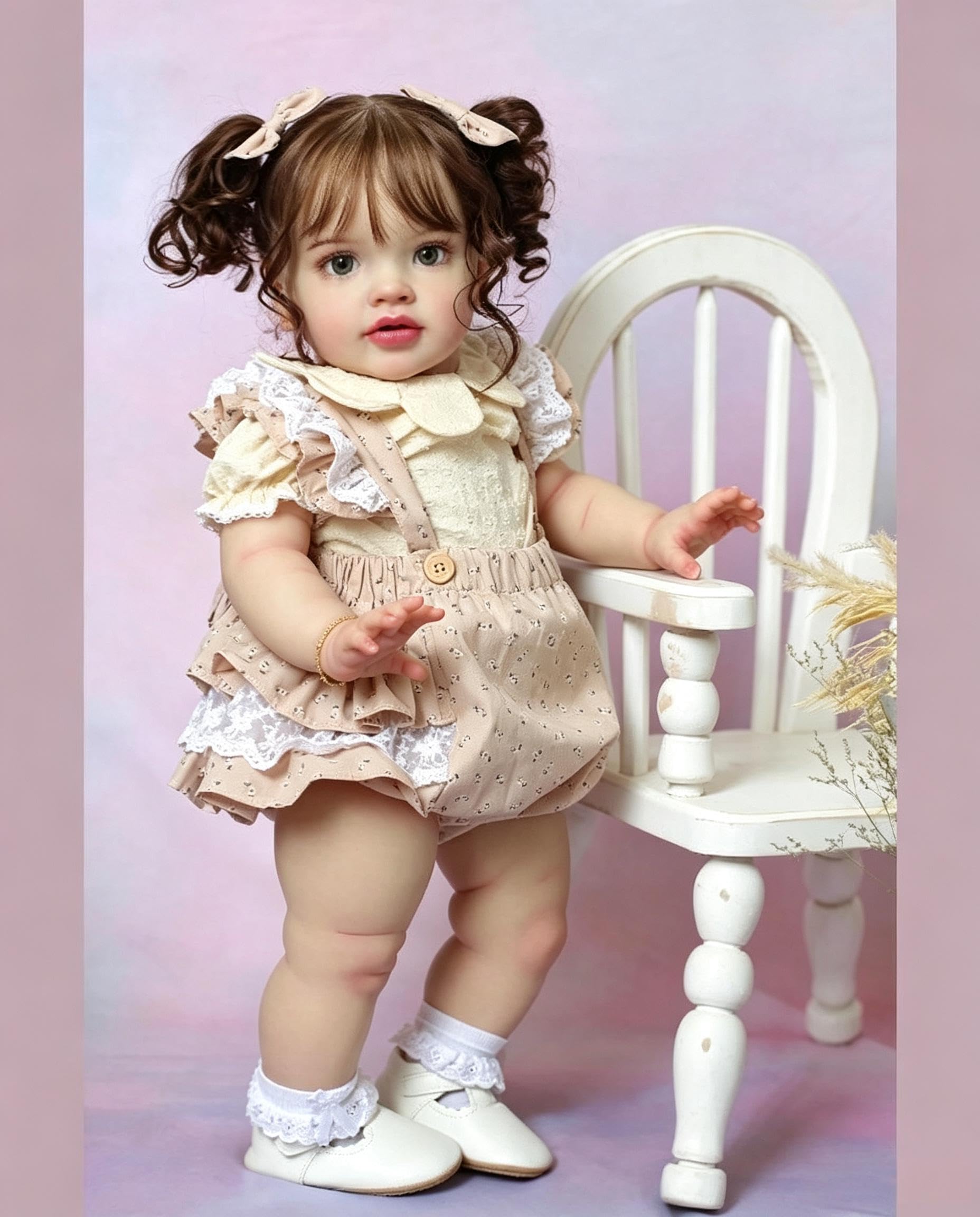 RXDOLL 26 Inch 66 cm Big Size Reborn Baby Dolls Cloth Body Real Looking Soft Vinyl Babies Doll Lifelike Toddler Baby Girl Rooted Hair Realistic Newborn Doll Toy for Children โ image 1