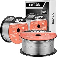 Vista 10 de VEVOR Flux Core - Cable de soldadura MIG, E71T-GS 0.03 pulgadas, 2 libras, alambre de soldadura de acero suave sin gas con salpicaduras bajas