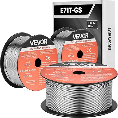 Miniatura 10 de VEVOR Flux Core - Cable de soldadura MIG, E71T-GS 0.03 pulgadas, 2 libras, alambre de soldadura de acero suave sin gas con salpicaduras bajas