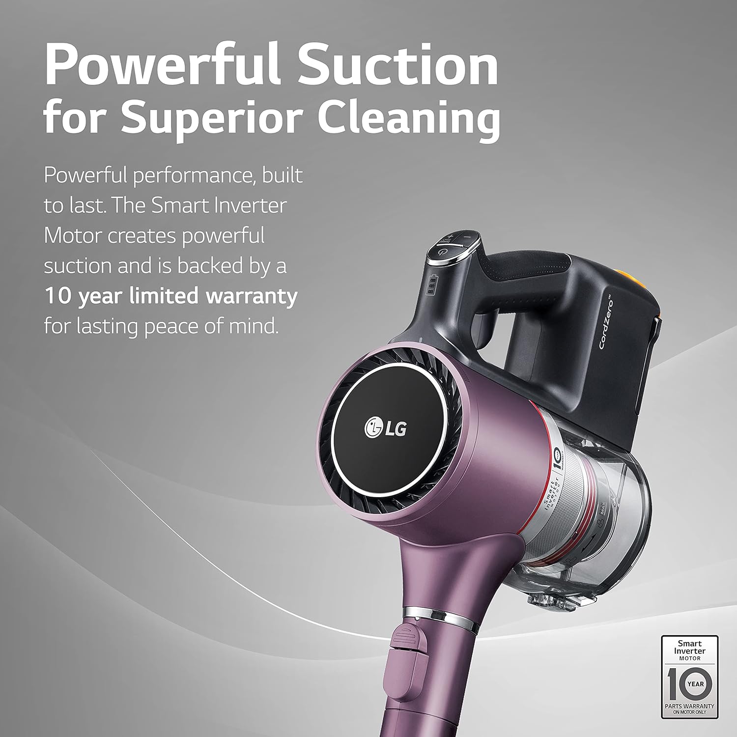 LG Cordzero A9 Limited, Cordless Stick Vacuum Cleaner with Two Batteries, for Hard-Floor, Carpet, Couch, Mattress, Car, Extra Filter kit, (A908VMR) Vintage Wine