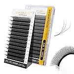 NAGARAKU W Shape Eyelash Extension 3D Volume Cluster Premade Fans Eye Lashes Faux Mink Matte Black Easy Fanning False Eyelashes (0.05mm C curl 15mm)