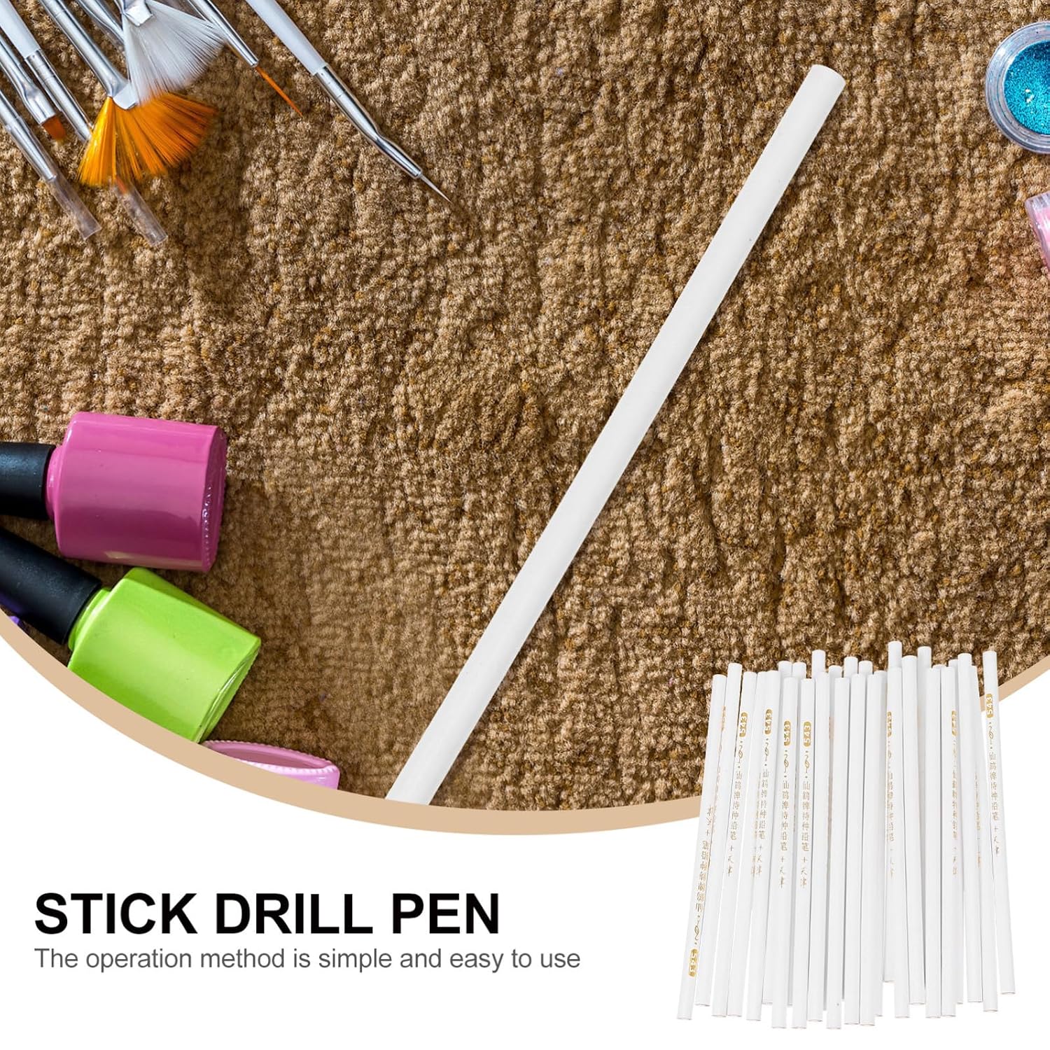 30pcs Nail Drawing Pen for DIY Nail Art, Portable Size Wax and Wood Material with Smooth Surface, Manicure Pen Tool for Female Friends and Daughter
