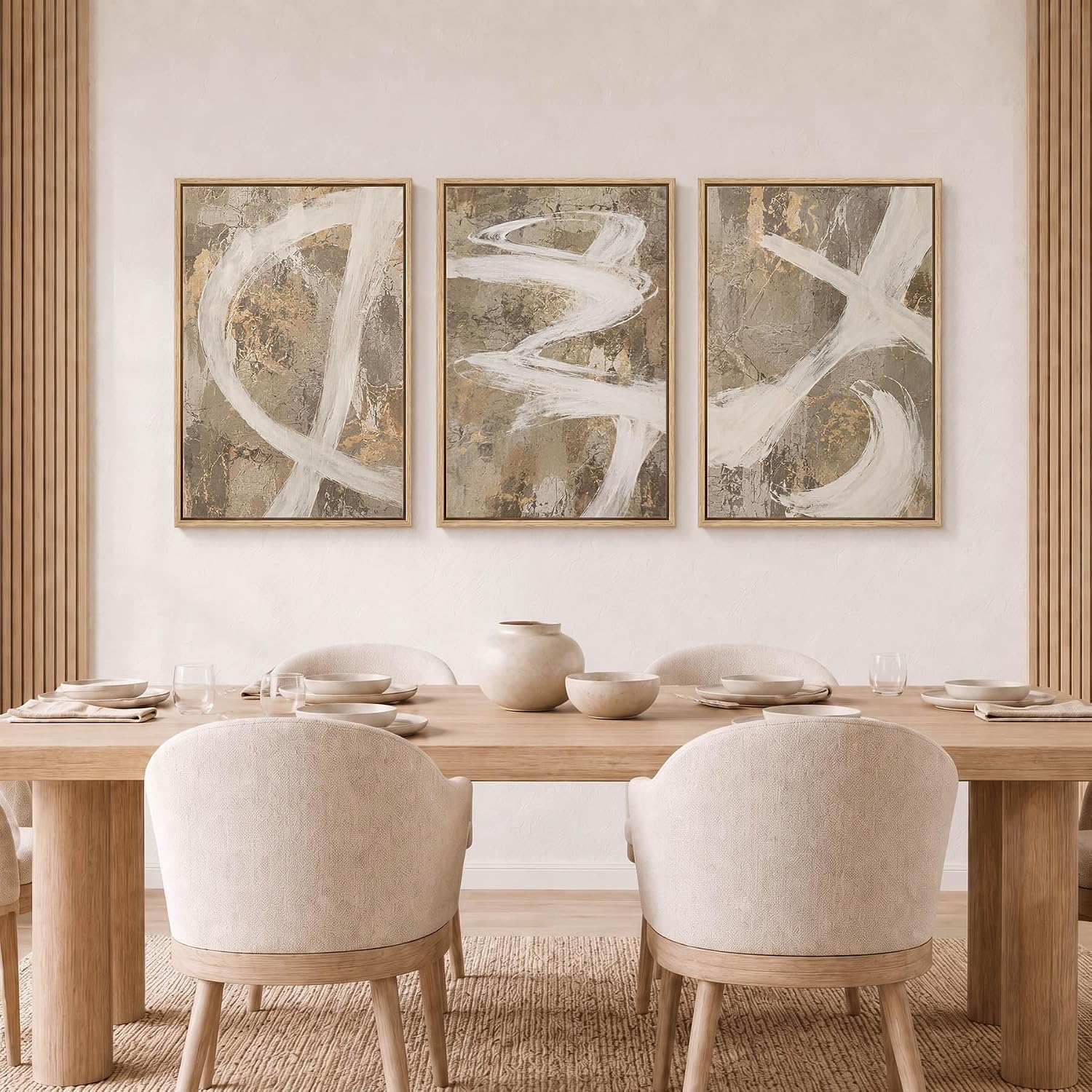 Ardakar Large Framed Earth Tone Gold Abstract Wall Art Canvas Prints image 3