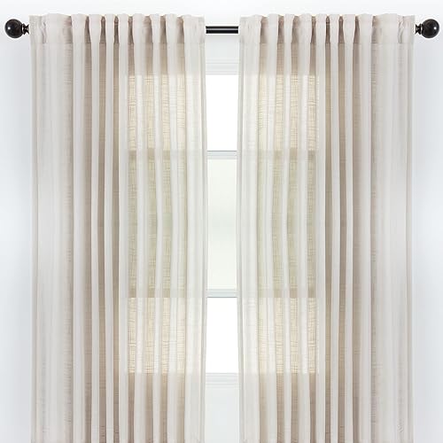 Miniatura 4 de Chanasya Cortinas semitraslúcidas con textura suave de alta calidad para ventana, sala de estar, dormitorio, cocina, oficina, cortinas de privacidad