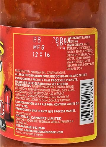 Miniatura 3 de Matouk's Trinidad Scorpion - Salsa de pimienta de 10 onzas, paquete de 2 selladas con ODatzGood y llavero abrebotellas (paquete de 2)