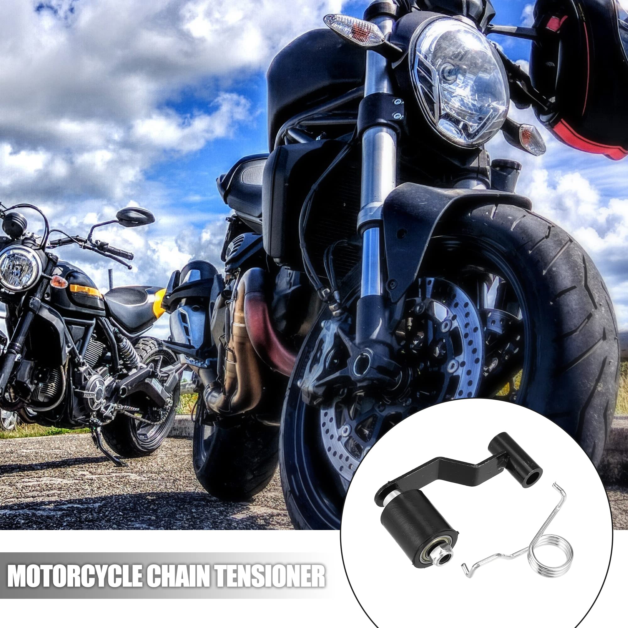 A ABSOPRO Cadena Tensor Ajustador Juego para Moto para 110cc 125cc Negro