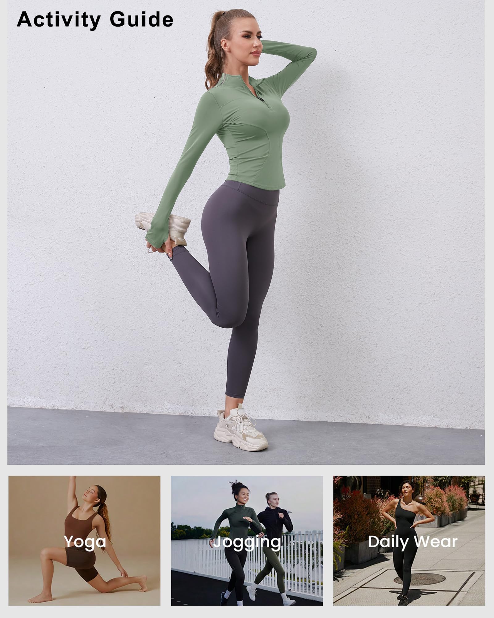 iWoo Camiseta deportiva para mujer, transpirable, chaqueta deportiva, chaqueta ligera para correr, media cremallera, sudadera para senderismo, gimnasio, yoga, correr