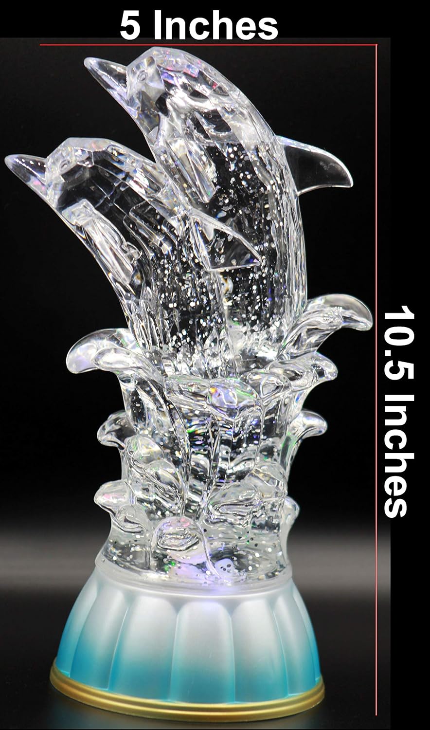 11" Multicolor LED Lighted Sparkling Dolphin Figurine