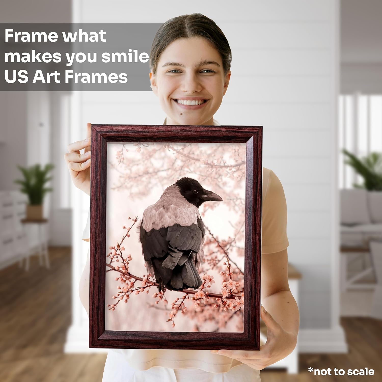 Cherry 18x24 Picture Frame Beveled .84" Inch Wide - Cherry Wall Decor Handmade Solid Wood Frames with Preinstalled Hangers and UV Blocking Plexiglass 24x18 Frame