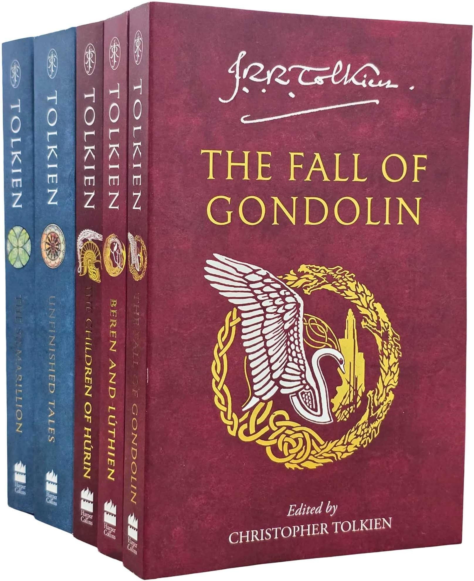 The First Age of Middle-earth 5 Books Collection Set by J.R.R. Tolkien (Unfinished Tales of Numenor and Middle-Earth, The Silmarillion, The Children of Hurin, Beren and Luthien & The Fall of Gondolin)