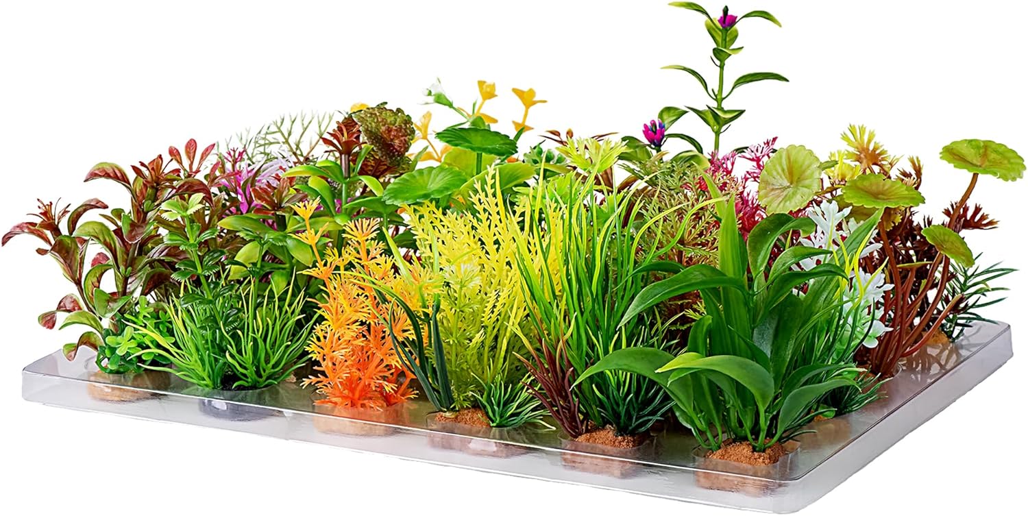 Aquatop 38201509: Boxed Plastic Aquarium Plants, 3-4In 24Pk