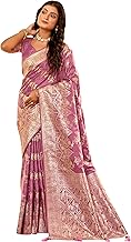 MANOHARI Women's Trendy Banarasi Satin Silk Woven Saree with Heavy Jacquard Work, Elegant Design, Parrot Animal Laheriya, Silk Saree with Unstitched Blouse Piece for Weddings & Festive Occasions