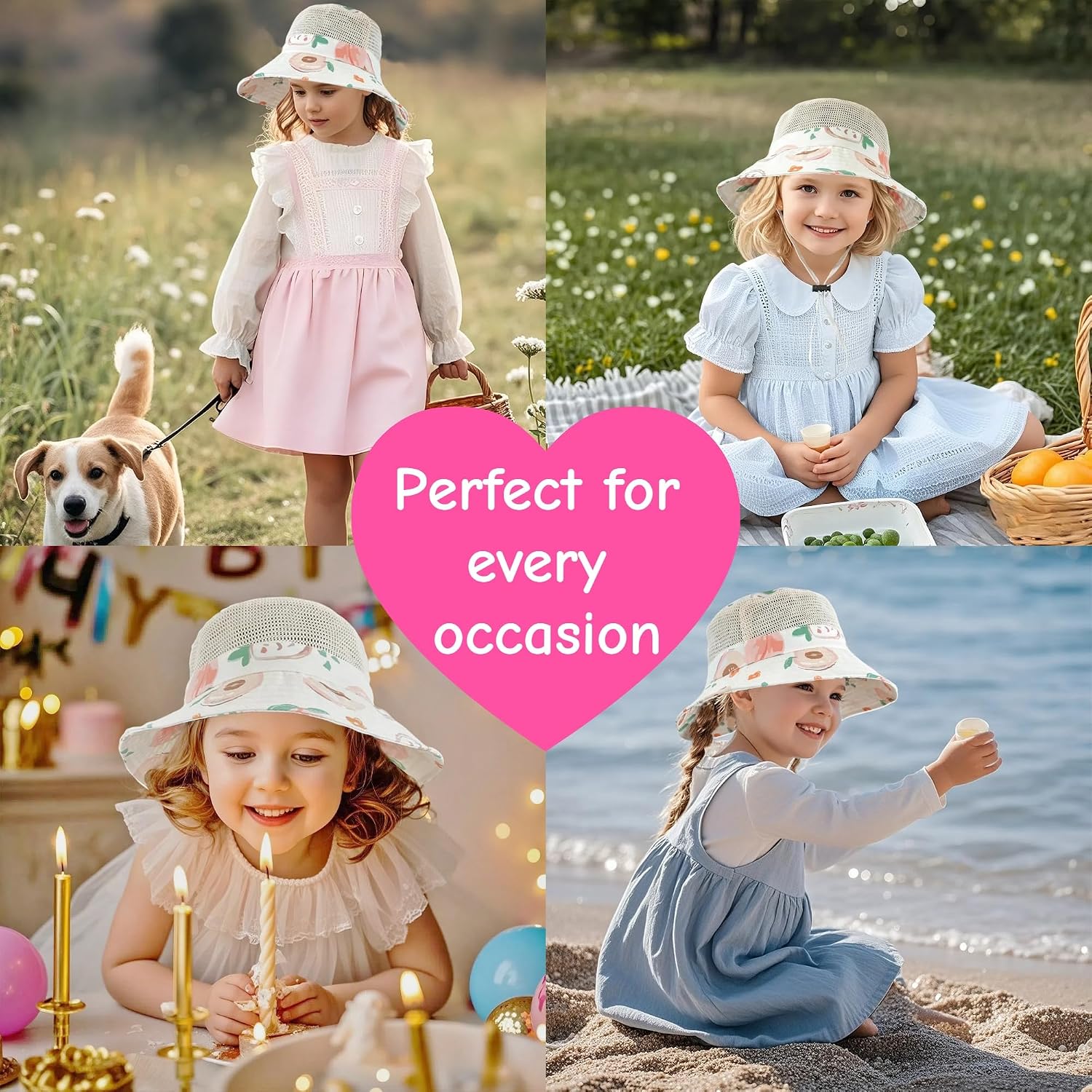 Kids Sun Hat Kids Beach Hats with UPF 50+ Wide Brim Sun Protection Hat for Boys Girls Age 3-8