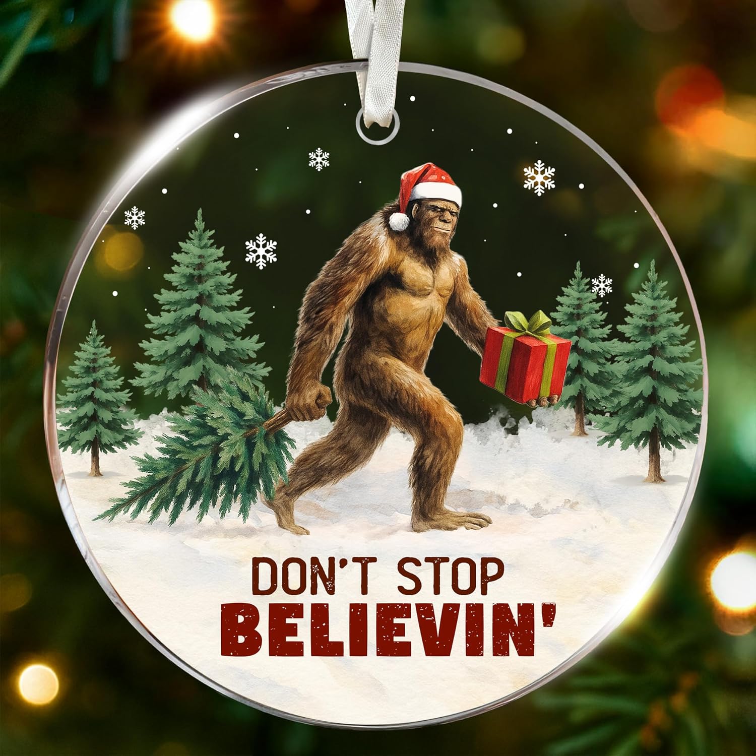 Bigfoot Ornament - Bigfoot Ornaments for Christmas Tree - A Quirky Sasquatch Christmas Tree Topper, Unique Gift for Bigfoot Lovers, Perfect Ornaments for Holiday Decor, Sasquatch and Big Foot Gifts