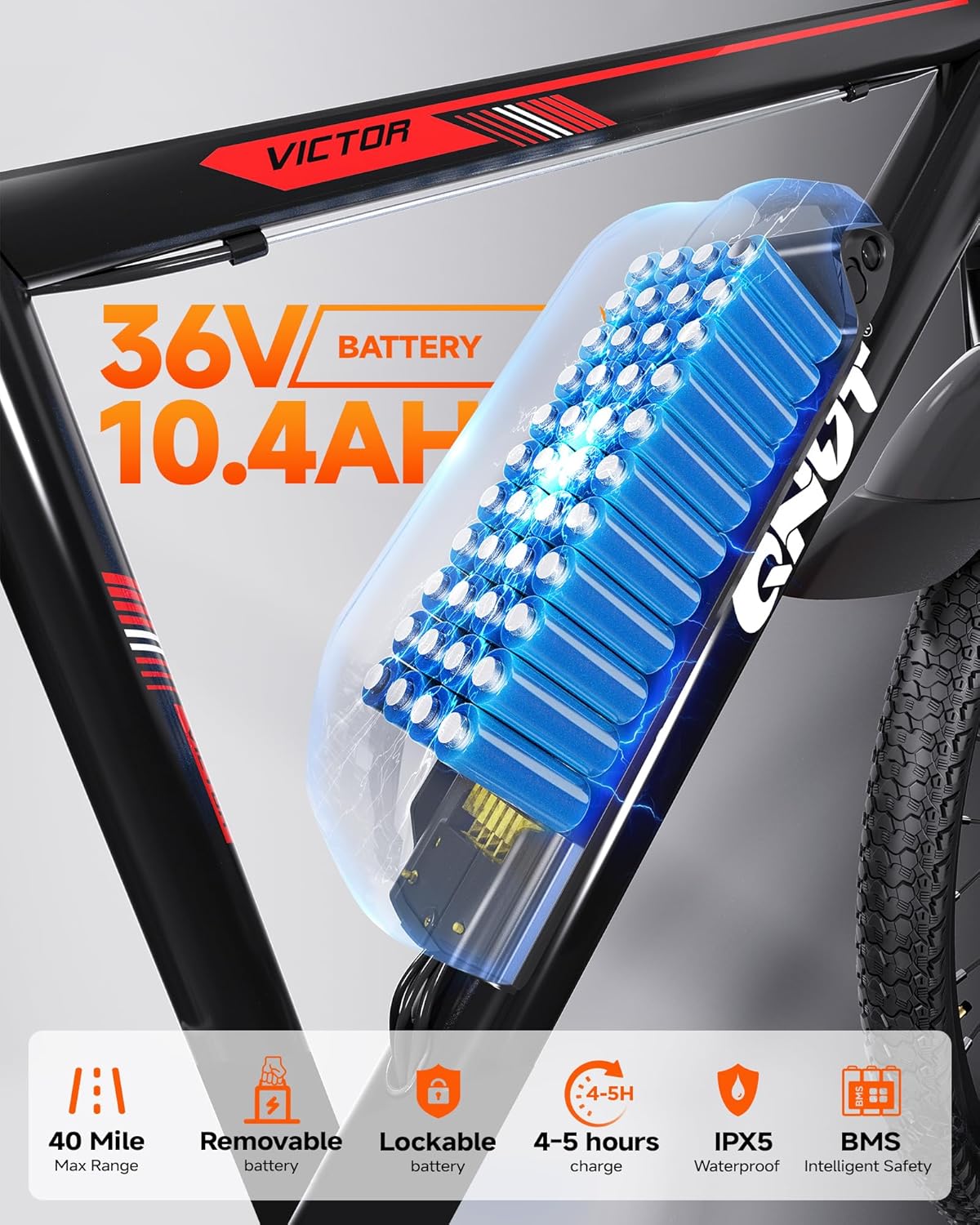 Totem Electric Bike for Adults, 750W Peak 26" Ebike for Men Women Teens with 375WH Babttery 21 Speed 20Mph, Up to 40Miles Front Suspension, Commuting E-Bike Mountain Bicycle