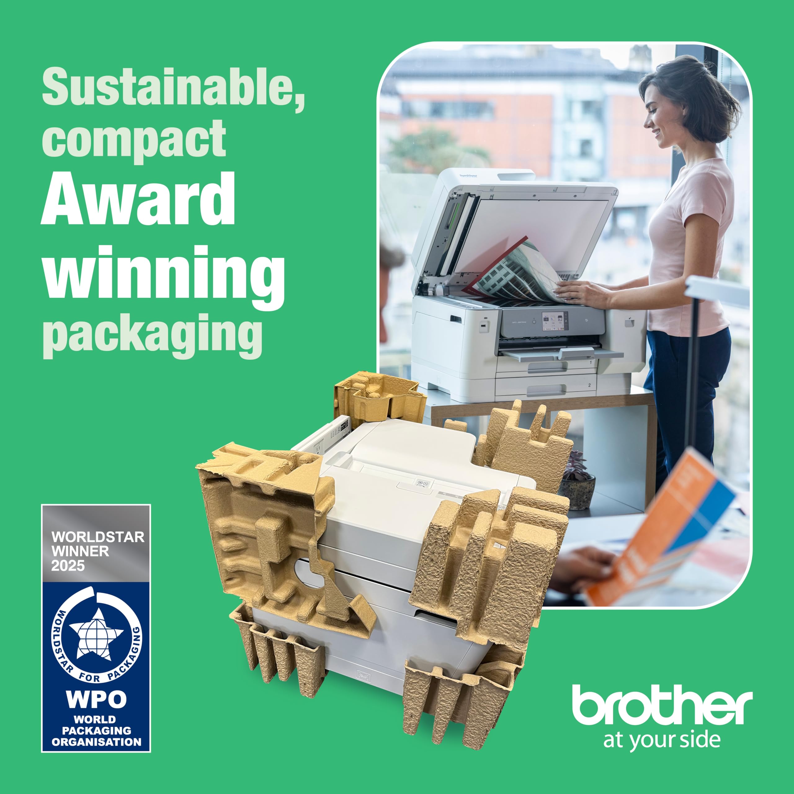 Brother MFC-J6975DW Stampante a getto d'inchiostro wireless All in One A3 | Stampa, copia, scansione e fax | WiFi/USB 2.0 | Scansione fronte/retro | 2 x 250 fogli | Inchiostri inclusi | Spina del