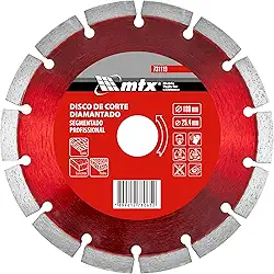 MTX Disco de Corte Diamantado Segmentado 180 x 2,4 x 25,4 mm – Corte Seco de Alta Eficiência para Pedra, Concreto e Alvenaria