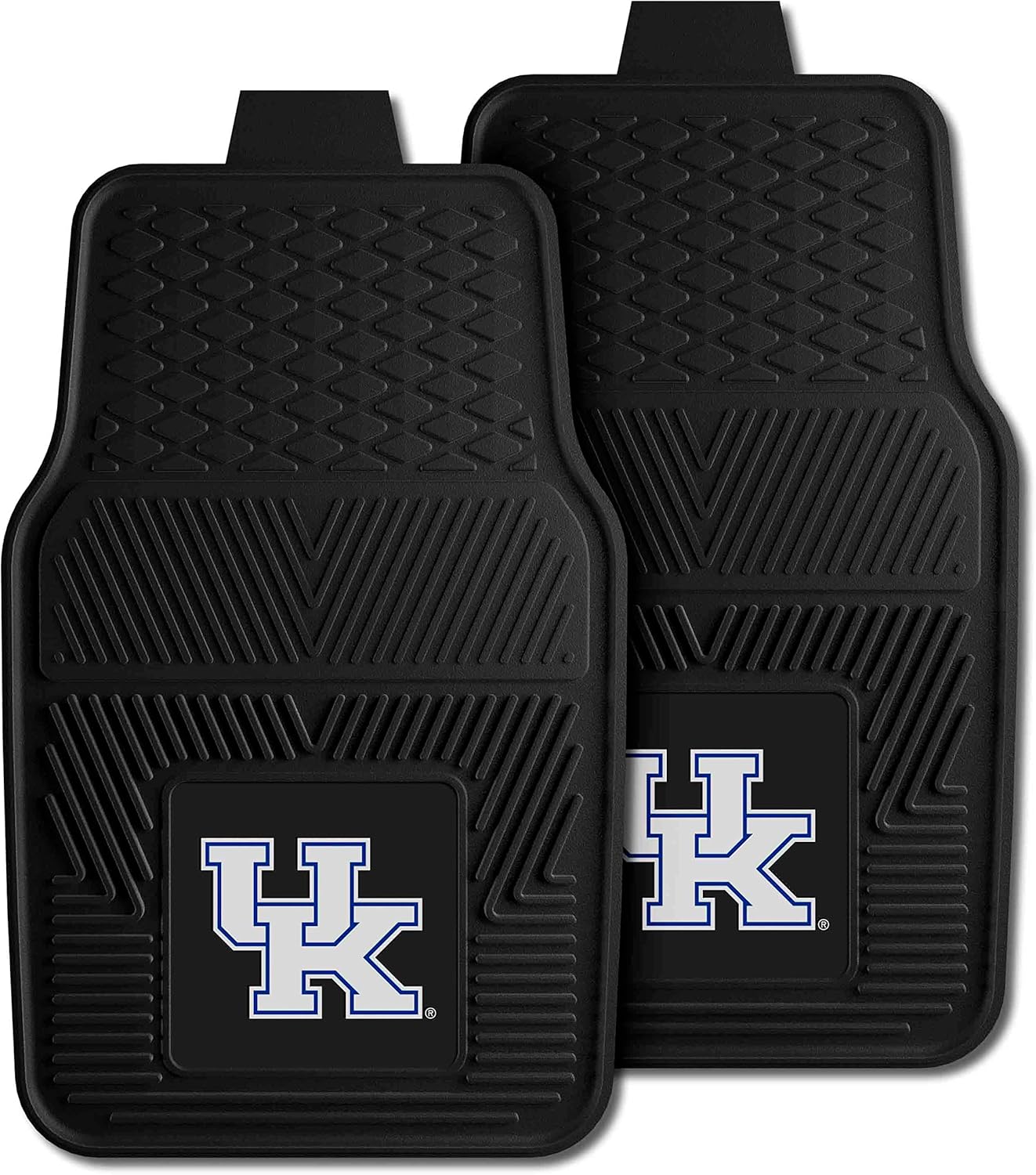 FANMATS 8784 Kentucky Wildcats 2-Piece Heavy Duty Vinyl Car Mat Set, Front Row Floor Mats, All Weather Protection, Universal Fit, Deep Resevoir Design