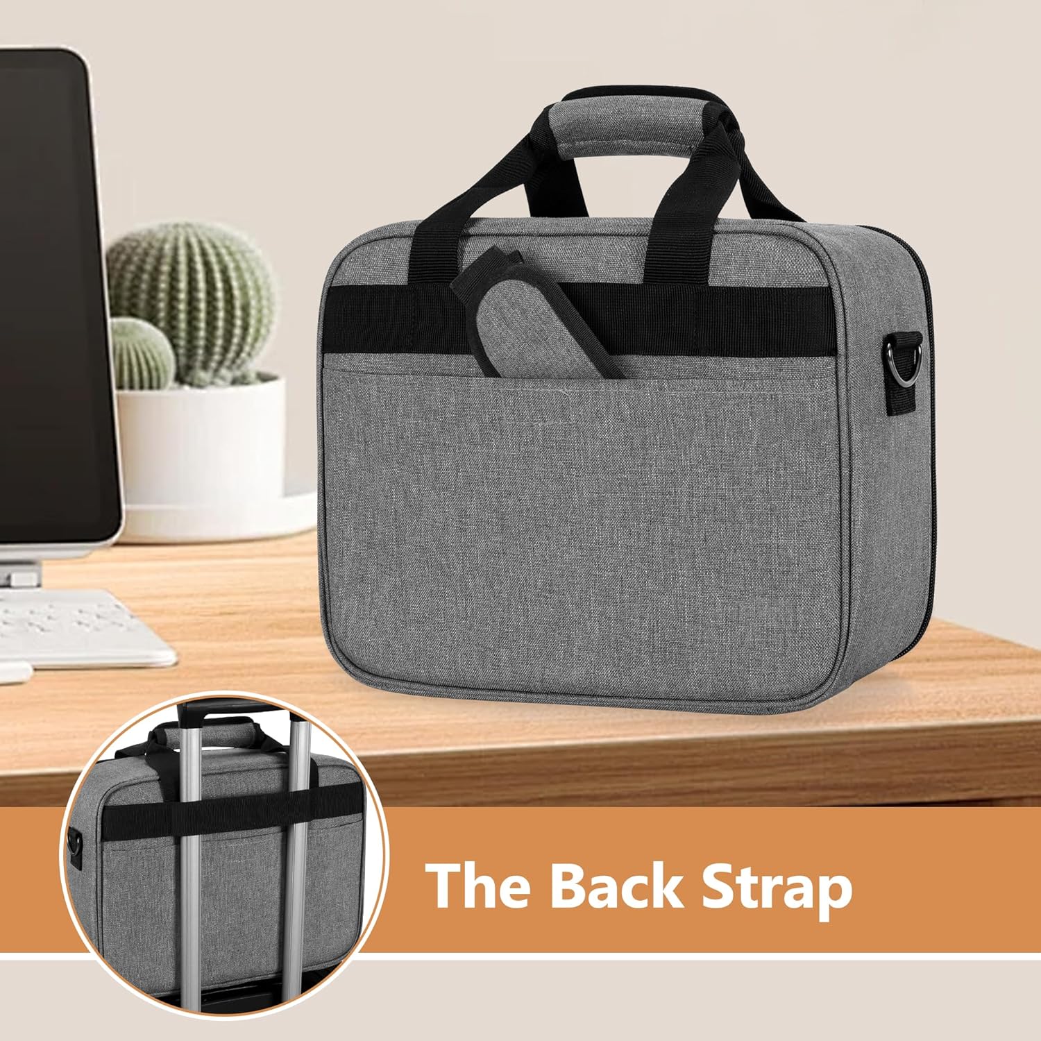 LUXJA Carrying Case Compatible with Canon PIXMA TR150 Wireless Portable Printer, Bag Compatible with Canon TR150 Ink Cartridge and Accessories, Gray (BAG ONLY)