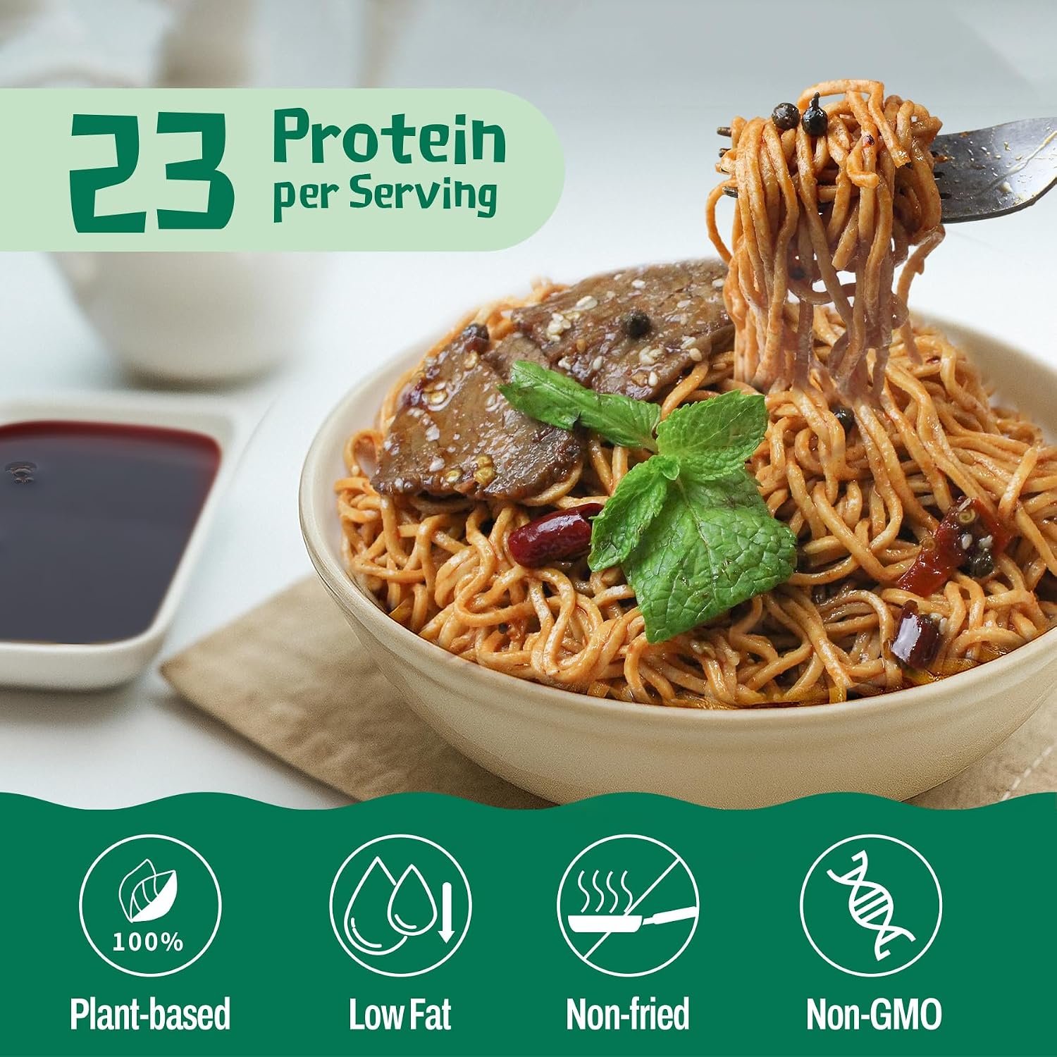 KONJOY High Protein Ramen (23g) with Sichuan Mala Sauce 5-Pack and Konjac Shirataki Noodle Variety Pack, 8-Pack Spaghetti, Fettuccine, Rice, Angel Hair,Low Carb, Vegan Meal, Plant-Based, Ready-to-Eat