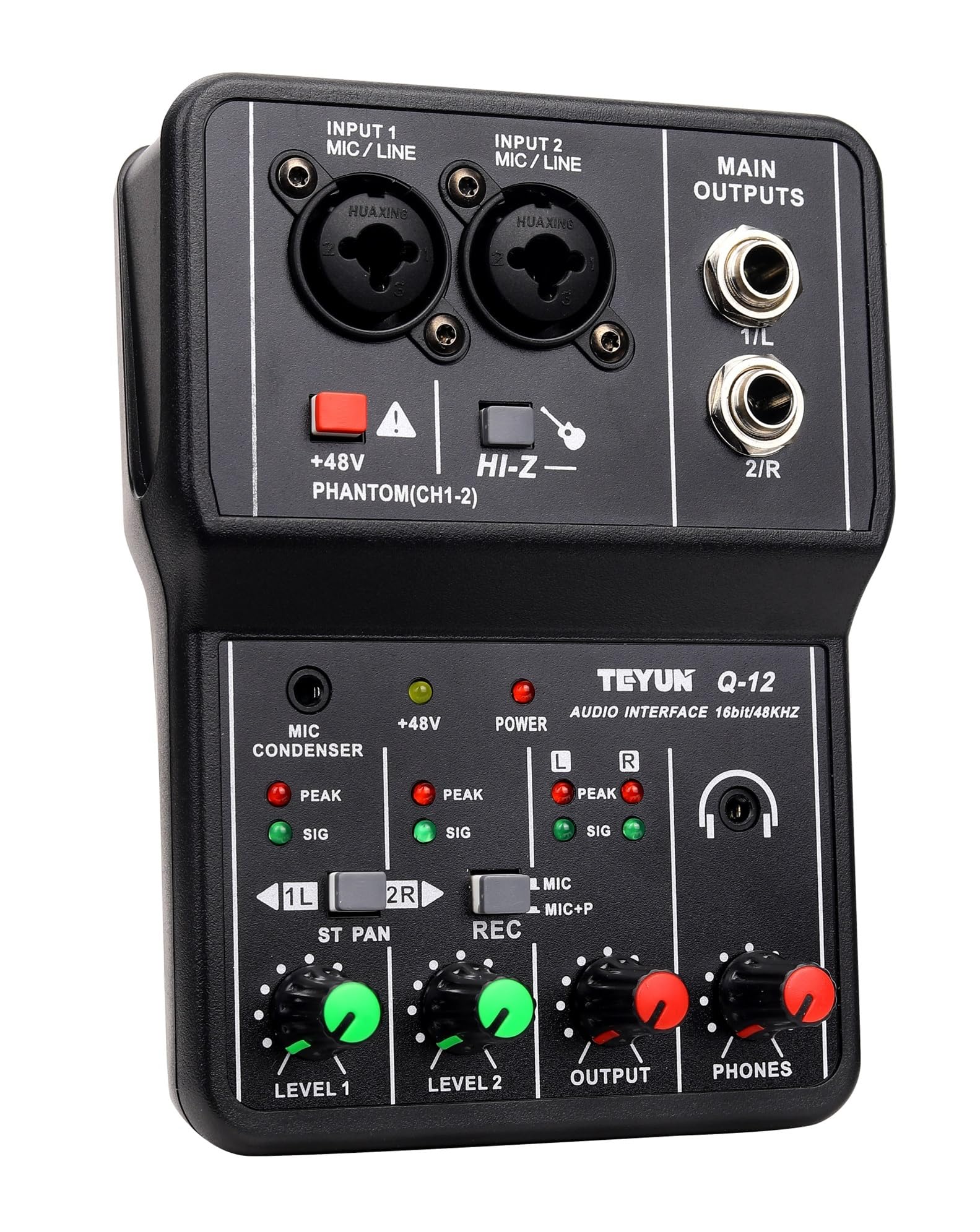Q-12 Profesjonalny mikser dźwięku z monitorem Gitara elektryczna Nagrywanie na żywo do studia Śpiewanie Komputer PC
