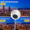 DahuaSecurity 4K 8MP PoE IPカメラ、屋外監視ドームカメラ、人体検知付き、ホームカメラ IR有線カム 96フィートのナイトビジョンIK10/IP67 ドーム-新しい眼球-8MP