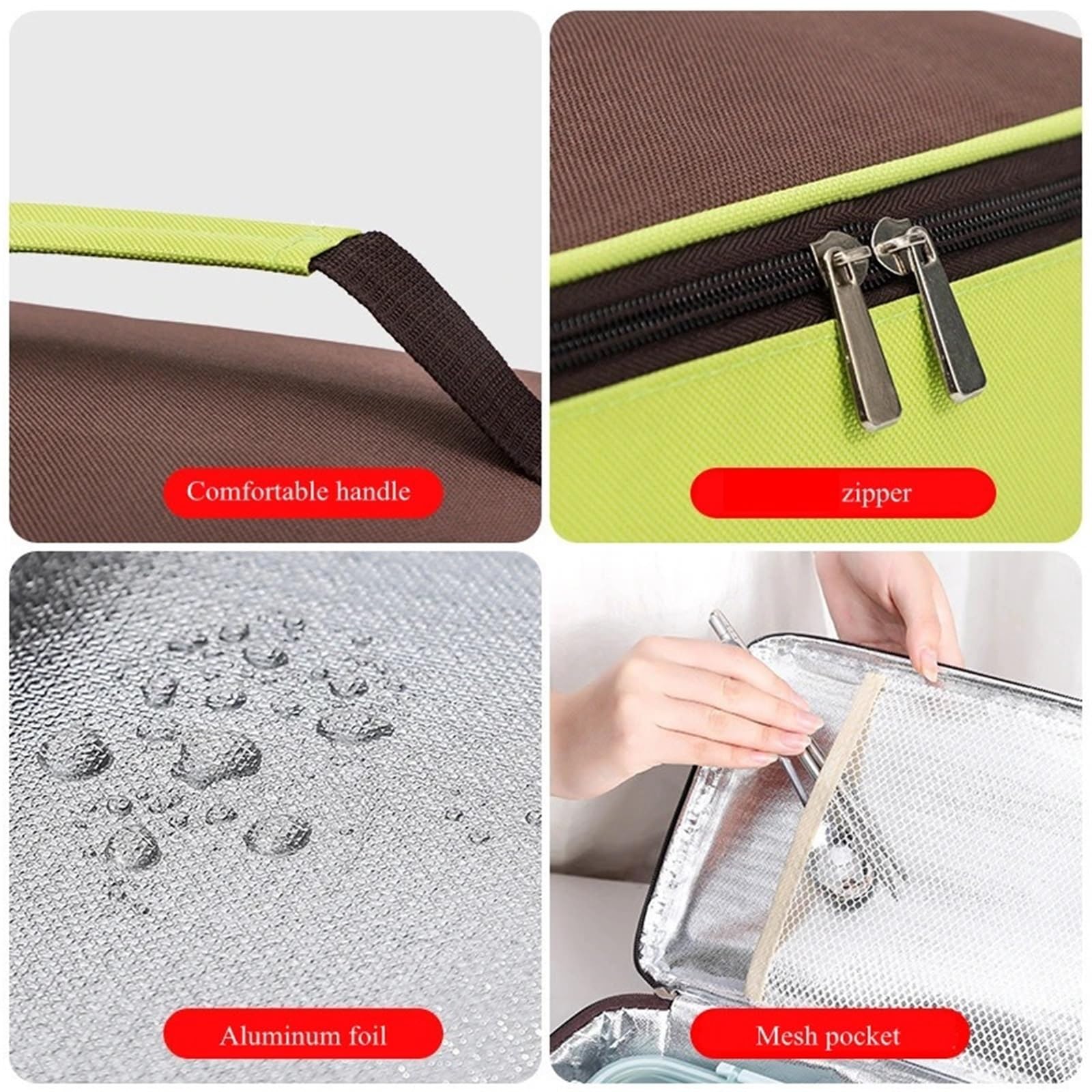 Przenośna torba termoizolacyjna, Kwadratowa termiczna torba na lunch 2 szt. Izolowana lodówka Bento Work Piknik Wielokolorowa Wiele rozmiarów(Blue 35 * 25 * 10cm)