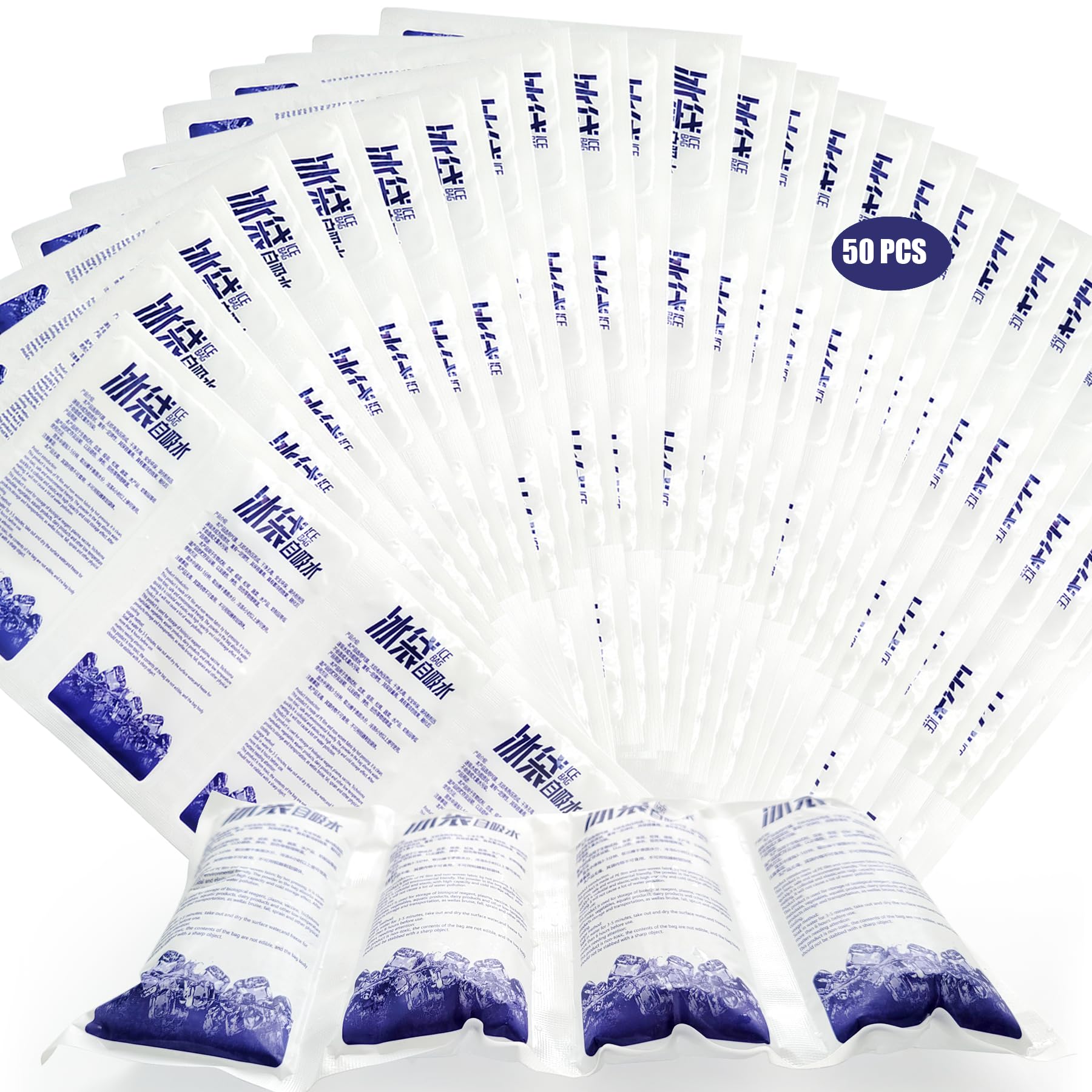 Centhird Shipping Cold Packs,Ice Pack Sheets Reusable for Coolers Frozen Food,50 Sheets Ice Packs Freezer for Shipping Transport Long Lasting Cold Gel Package
