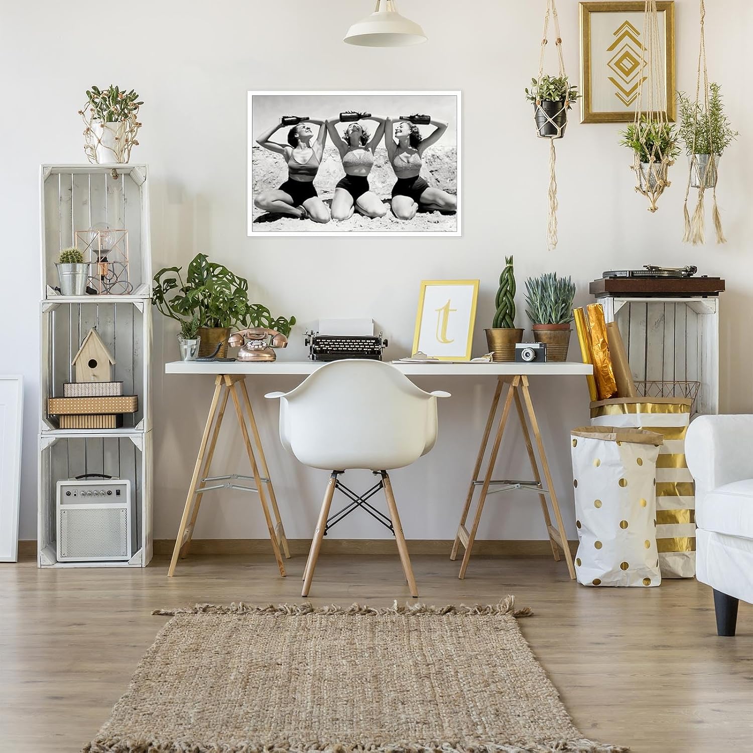 ZTCYBWH Wall Decor-Vintage Three Women Drinking Black and White Photo Aesthetic Posters Room Decor for Bar Cart Canvas Wall Art Prints for Home and Apartment Decoration 12X16 in Unframed image 5