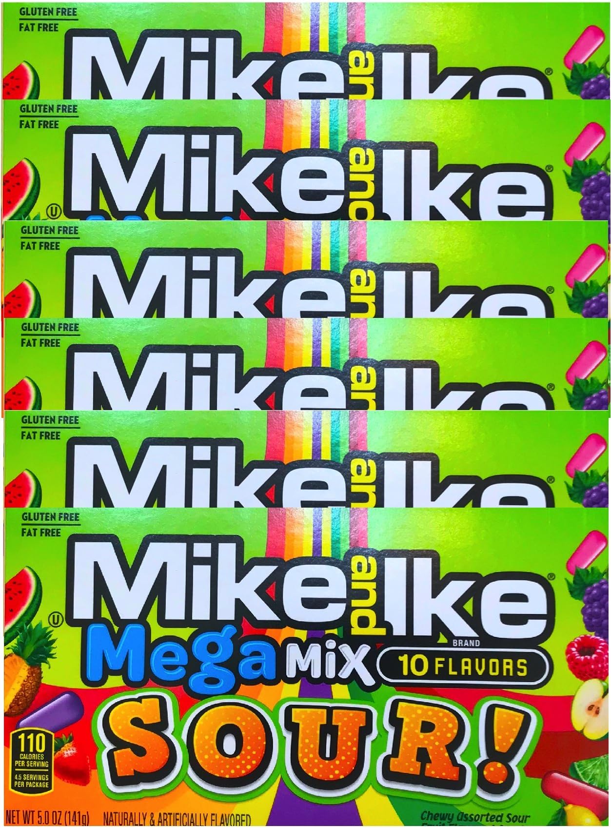 Amazon.com : Mike and Ike Candy, Mega Mix Sour, 5oz Theater Box, Pack ...