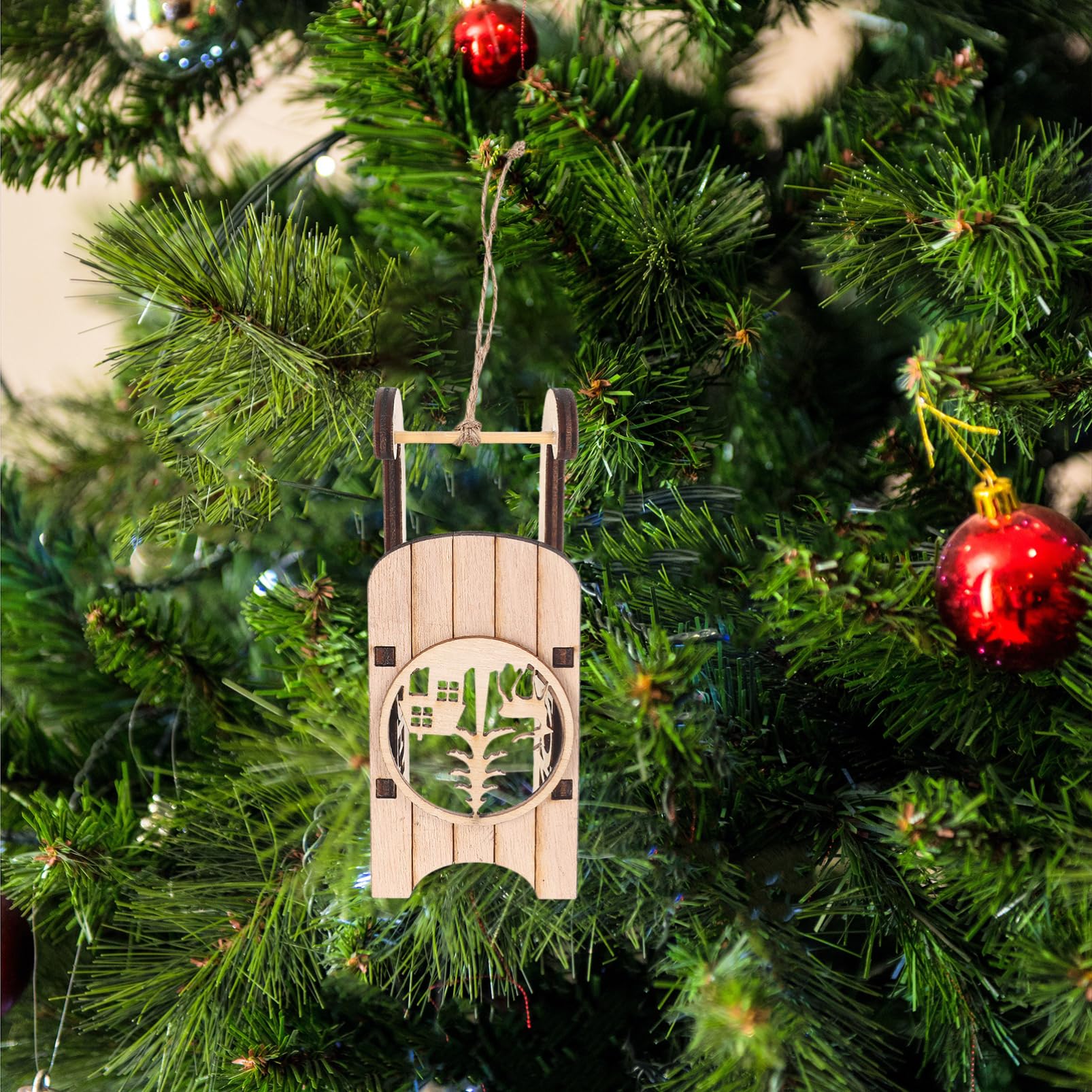 36 STK Holzschlitten Ornament Mini-Schlitten-Ornamente Mini-Schlittenmodell Geschenkdekorationen weihnachtsdeko weihnachtsbasteln Weihnachtsschlitten aus Holz Tischdekoration Lurrose