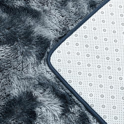 Miniatura 74 de Alfombra de pelo largo, mullida, afelpada, grande, 4 x 6 pies, teñido anudado, suave, esponjosa, sala de estar, dormitorio, interiores, habitación