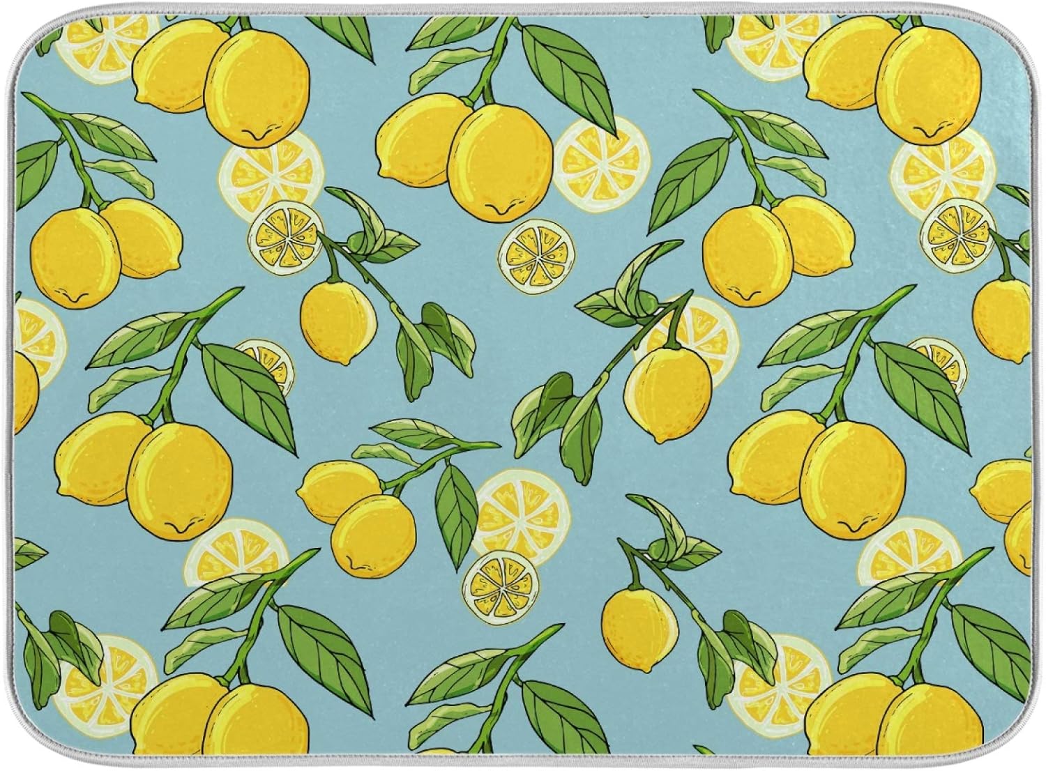 食器乾燥マット レモンベビーボトルマット XLサイズ 18 x 24 吸収性食器水切り器 キッチンカウンター乾燥マットプロテクター