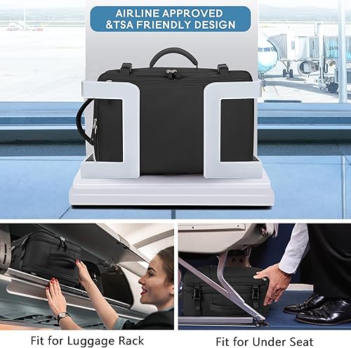 Miniatura 7 de Mochila de viaje aprobada por aerolíneas Beraliy para llevar en cabina para hombres y mujeres, Negro, Grande, Mochilas de viaje