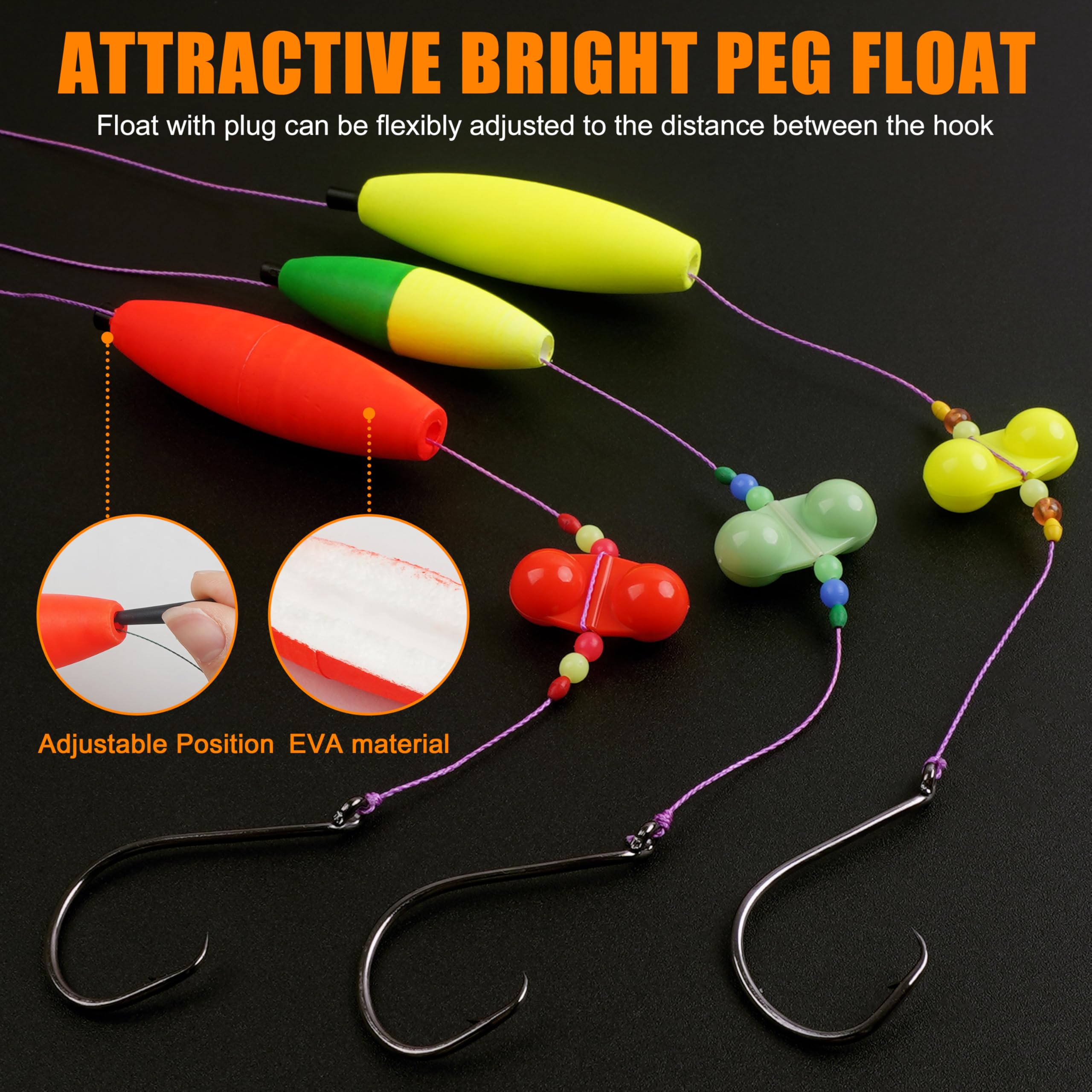 SILANON Catfish Rig Tackle Making Kit,135pcs Catfishing Tackle Accessories with Catfish Floats Catfish Hooks Swivels Fishing Rattles Bells Beads Bobber Stoppers Catfishing Gear Equipment