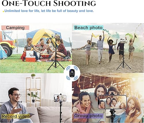 Miniatura 7 de Soporte de trípode para teléfono Selfie Stick de 60 pulgadas, accesorios de cámara profesional con registro remoto inalámbrico compatible con iPhone