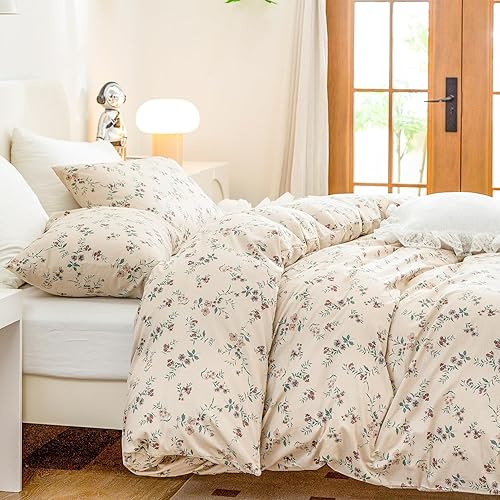 Miniatura 2 de BUPIRD Juego de edredón floral tamaño Queen, 100% microfibra cepillada de 3 piezas, juego de ropa de cama floral de 3 piezas, juego de funda de