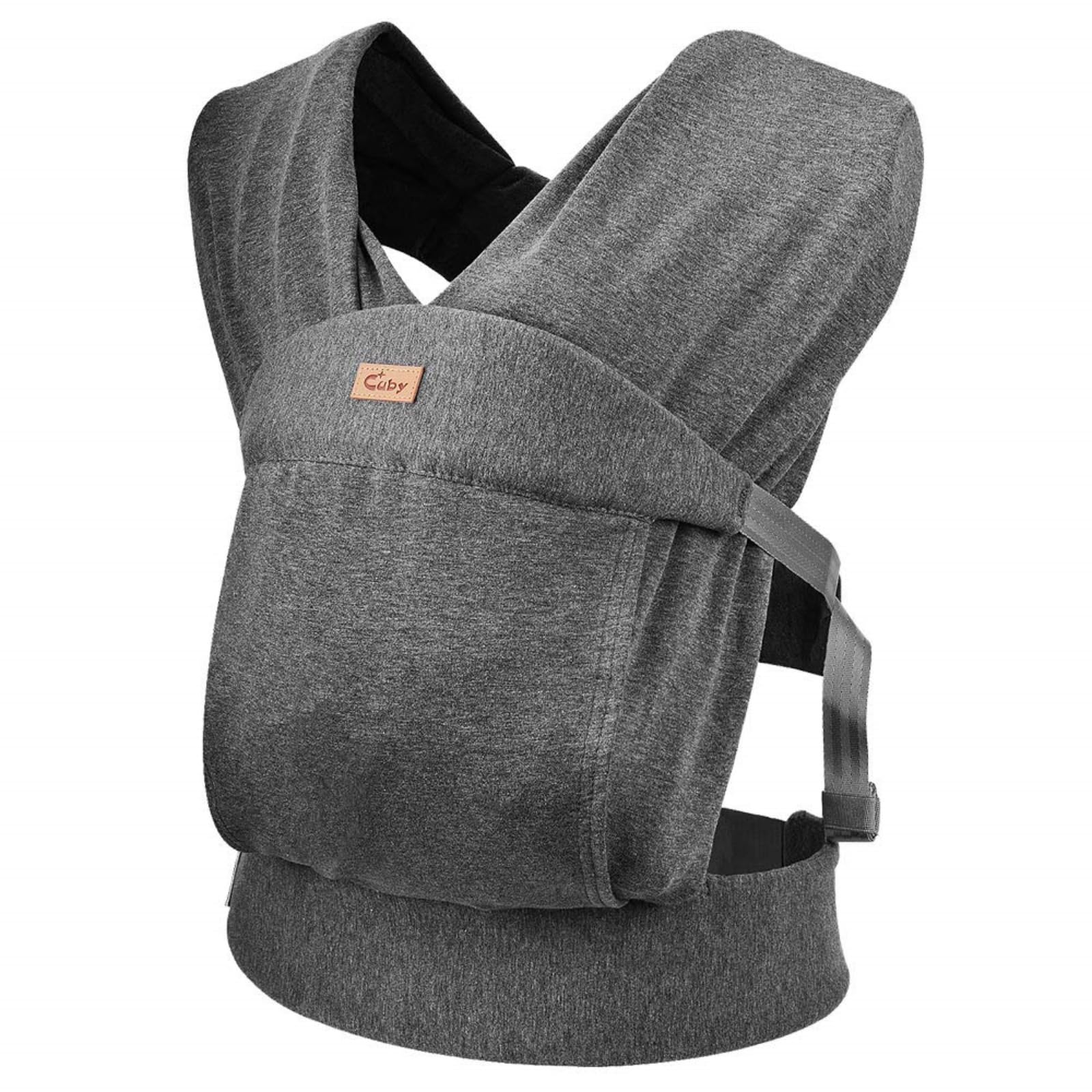 CUBY Mezza fibbia Baby Wrap Carrier Neonato, Ergonomico a Forma di Farfalla Schienale Marsupio Regolabile Supporto Testa Collo Zaino Anteriore con Copertura Testa Bambino Neonato Sling Fino a 15,9 kg