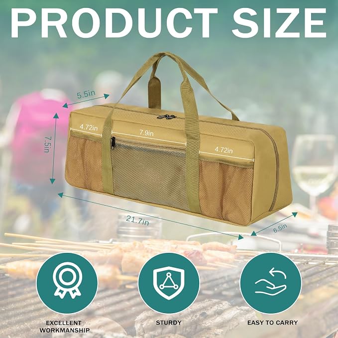 Bolsa grande para utensilios de parrilla con bolsillos miniatura 3