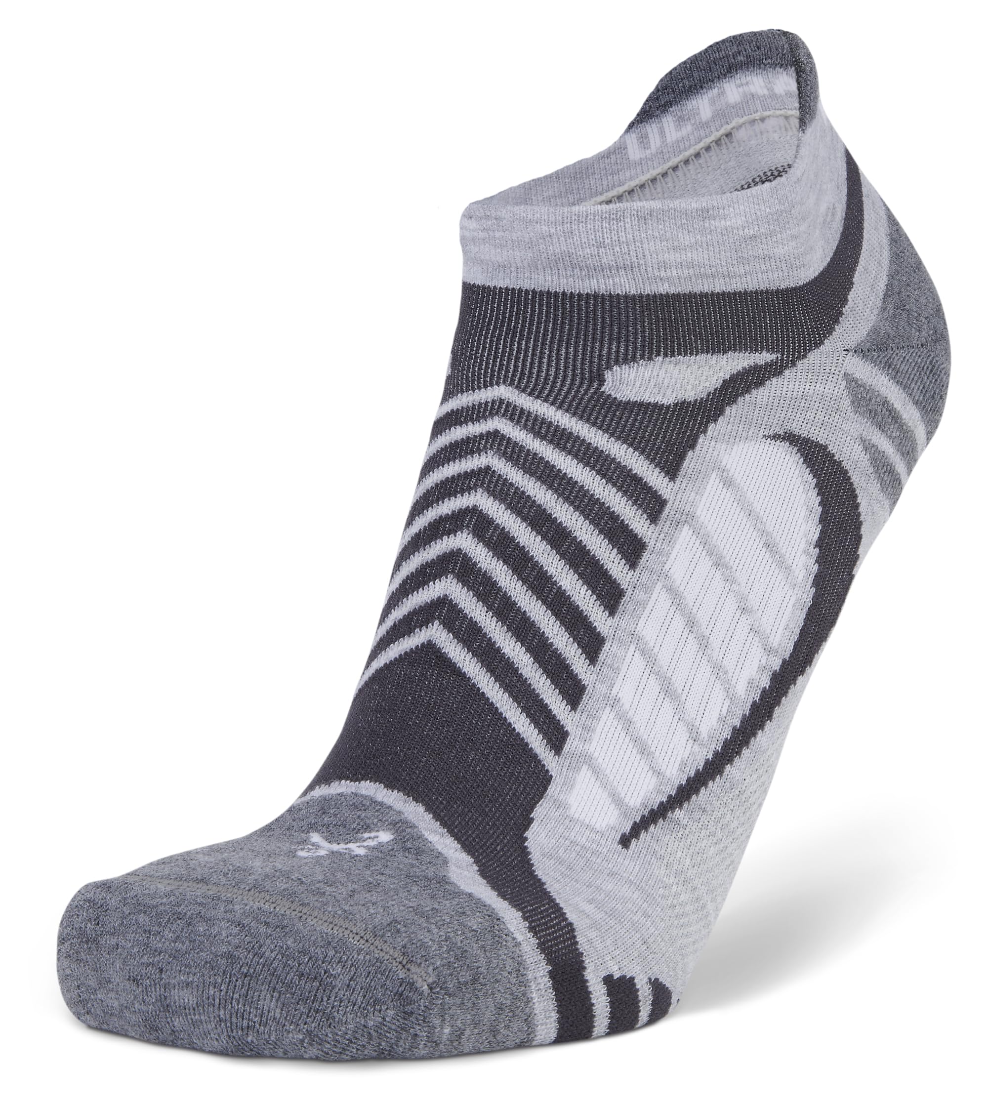 Balega Ultralight No Show Running Socks, Lightweight, Moisture-Wicking, Breathable Design for Ultimate Comfort, Ergonomic Fit, Perfect for Athletes and Active Lifestyle - Grey, Large (UK Size 9-11)
