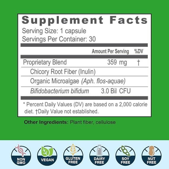 New Earth Bifidus - Probiotic for Large Instestine, 30 ct - Bifidobacterium Bifidum & Prebiotic for Lower GI Support, Gut Health & Regularity