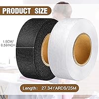 Vista 16 de Outus 2 rollos de cinta de dobladillo, cinta adhesiva para planchar sin coser para pantalones cada uno de 1/2 pulgada (70 yardas cada uno, negro)