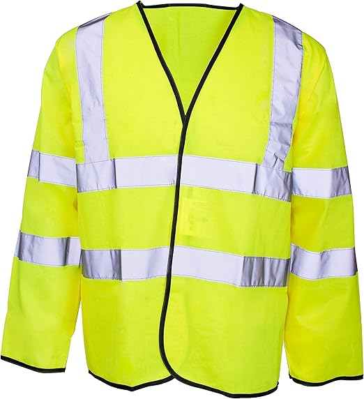 Hi Viz Visibility Vest Long Sleeve Shirt Safety Vest Zip Up Magic Stick