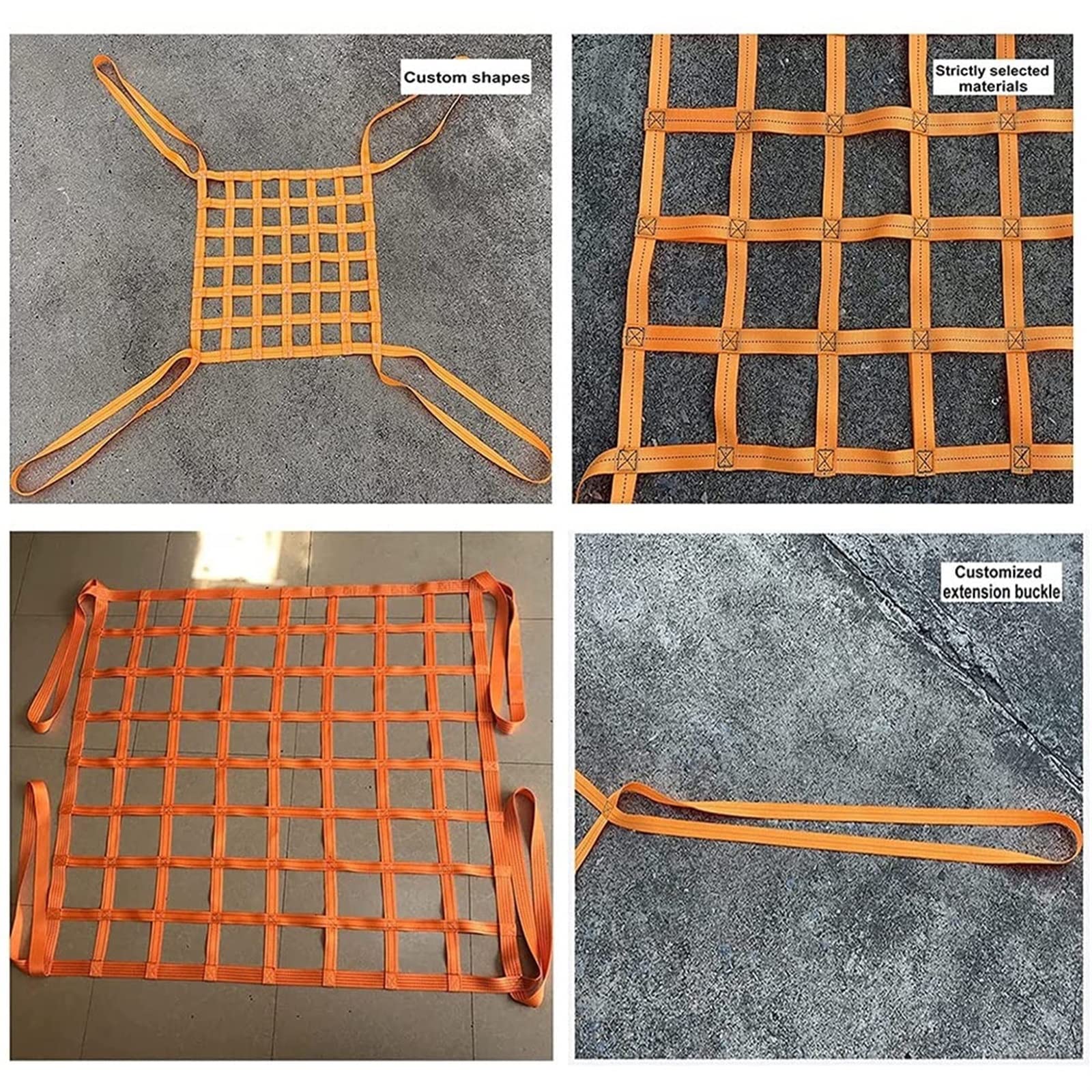 Elastisches Gepäcknetz – Hebe-Gepäcknetz, Polyester-Gepäcknetz, Anhänger-Gepäcknetz, Be- und Entladen schwerer Gegenstände, sadegurt, reißfestes Gepäcknetz (1,5 x 1,5 m/Masche 10 cm/Ladung 2,5 t)