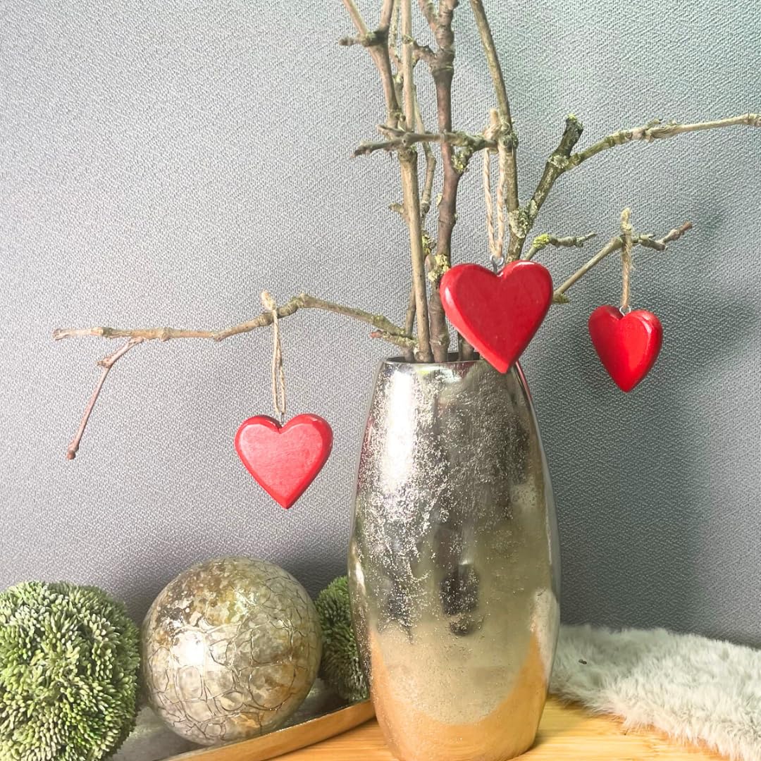 50 Cuori Di Legno Colorati Con Spago - 4cm Per Decorazioni Fai Da Te - Foto 4