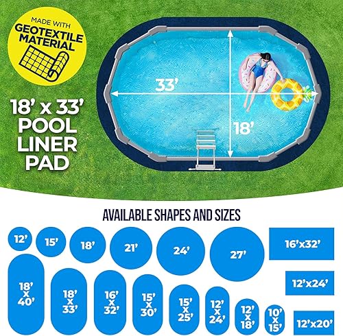 Vista 23 de Shop Square Almohadilla de revestimiento de piscina de 24 pies para piscinas sobre el suelo, acolchado para debajo del suelo, protección contra